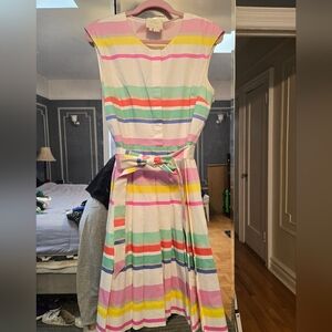 kate spade Multicolor Striped Fit-and-Flare Midi Dress